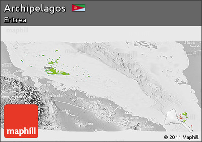 Physical Panoramic Map of Archipelagos, lighten, desaturated