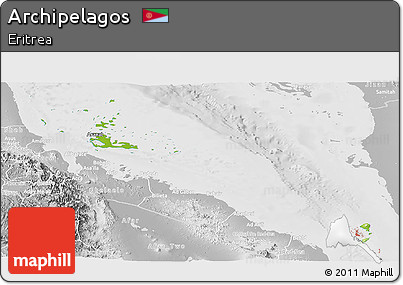 Physical Panoramic Map of Archipelagos, lighten, desaturated