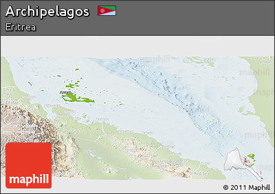 Physical Panoramic Map of Archipelagos, lighten