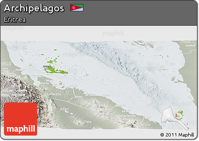 Physical Panoramic Map of Archipelagos, lighten, semi-desaturated