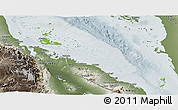 Physical Panoramic Map of Archipelagos, semi-desaturated