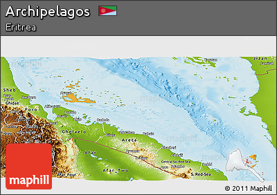 Political Panoramic Map of Archipelagos, physical outside