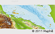Political Panoramic Map of Archipelagos, physical outside