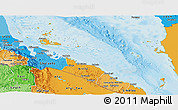Political Panoramic Map of Archipelagos, political shades outside
