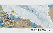 Political Panoramic Map of Archipelagos, semi-desaturated