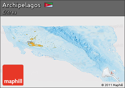 Political Panoramic Map of Archipelagos, single color outside