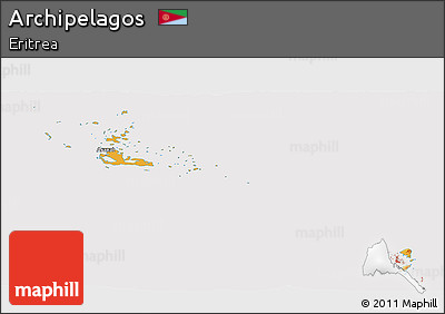 Political Shades Panoramic Map of Archipelagos, cropped outside