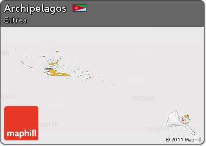 Political Shades Panoramic Map of Archipelagos, cropped outside