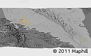 Political Shades Panoramic Map of Archipelagos, darken, desaturated