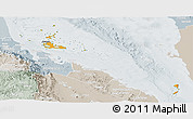 Political Shades Panoramic Map of Archipelagos, lighten, semi-desaturated