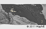Satellite Panoramic Map of Archipelagos, darken, desaturated