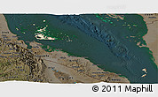 Satellite Panoramic Map of Archipelagos, darken