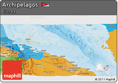 Satellite Panoramic Map of Archipelagos, political shades outside