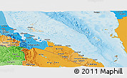 Satellite Panoramic Map of Archipelagos, political shades outside