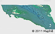 Satellite Panoramic Map of Archipelagos, single color outside