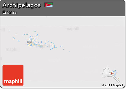 Shaded Relief Panoramic Map of Archipelagos, cropped outside