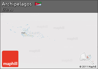 Shaded Relief Panoramic Map of Archipelagos, cropped outside