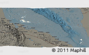 Shaded Relief Panoramic Map of Archipelagos, darken
