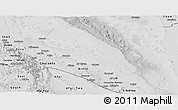 Shaded Relief Panoramic Map of Archipelagos, desaturated