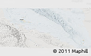 Shaded Relief Panoramic Map of Archipelagos, lighten, semi-desaturated