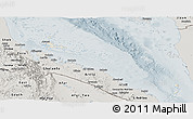 Shaded Relief Panoramic Map of Archipelagos, semi-desaturated