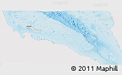 Shaded Relief Panoramic Map of Archipelagos, single color outside