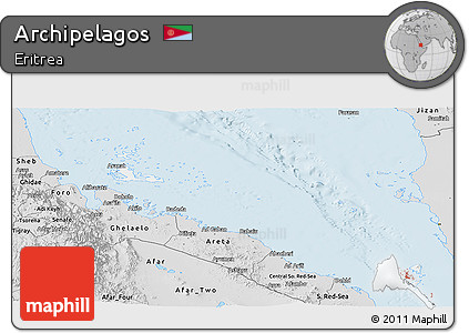 Silver Style Panoramic Map of Archipelagos