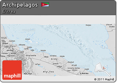 Silver Style Panoramic Map of Archipelagos