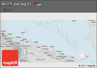 Silver Style Panoramic Map of Archipelagos