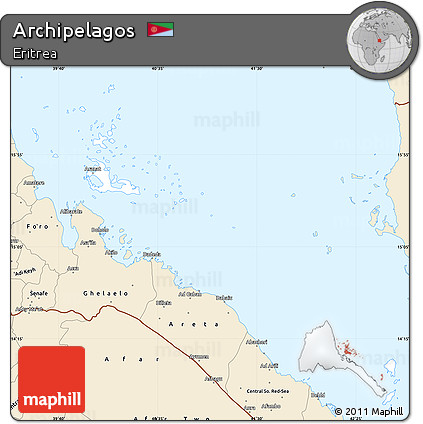 Classic Style Simple Map of Archipelagos