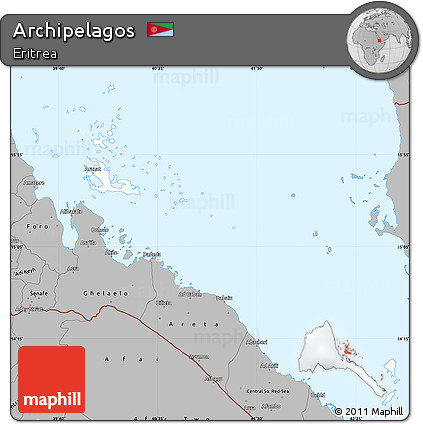 Gray Simple Map of Archipelagos