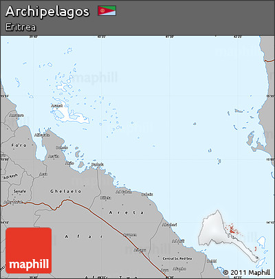 Gray Simple Map of Archipelagos