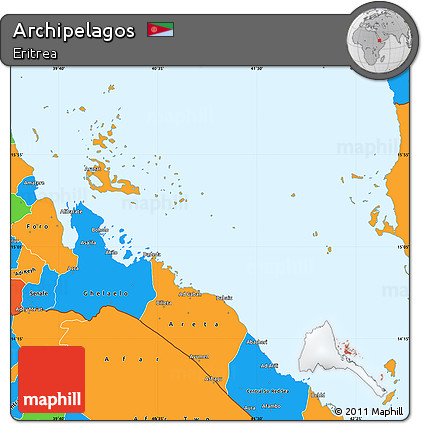 Political Simple Map of Archipelagos