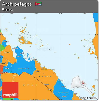 Political Simple Map of Archipelagos