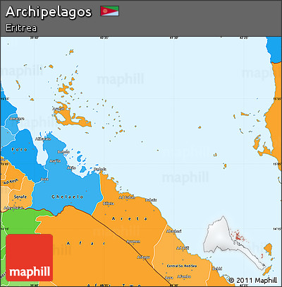 Political Simple Map of Archipelagos, political shades outside