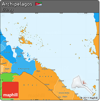 Political Simple Map of Archipelagos, political shades outside