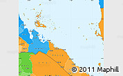 Political Simple Map of Archipelagos, political shades outside