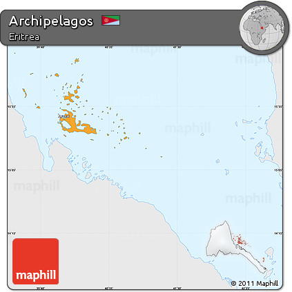 Political Simple Map of Archipelagos, single color outside