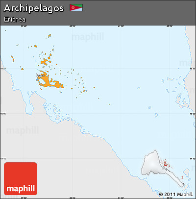 Political Simple Map of Archipelagos, single color outside