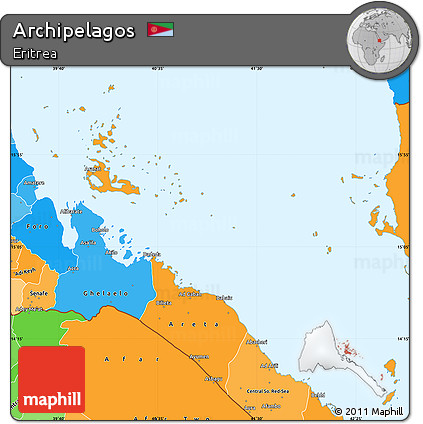 Political Shades Simple Map of Archipelagos