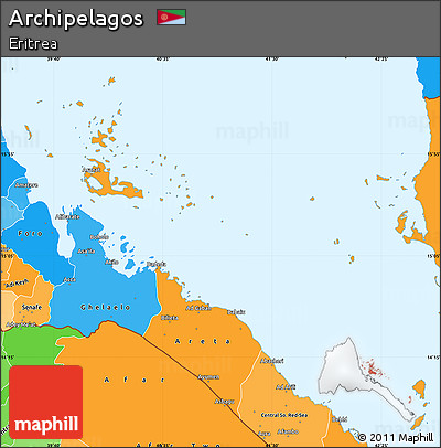 Political Shades Simple Map of Archipelagos