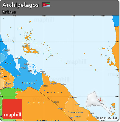 Political Shades Simple Map of Archipelagos