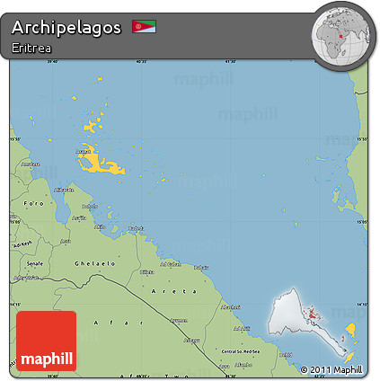 Savanna Style Simple Map of Archipelagos