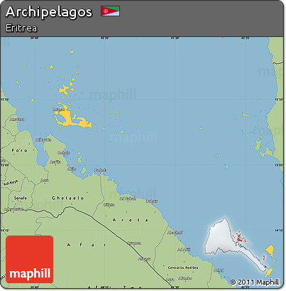Savanna Style Simple Map of Archipelagos