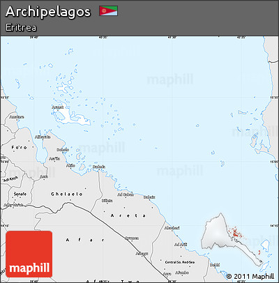 Silver Style Simple Map of Archipelagos