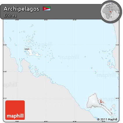Silver Style Simple Map of Archipelagos, single color outside