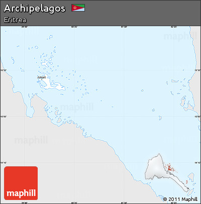 Silver Style Simple Map of Archipelagos, single color outside