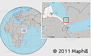 Gray Location Map of Zuqar Hanish, highlighted country, highlighted parent region