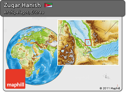 Physical Location Map of Zuqar Hanish