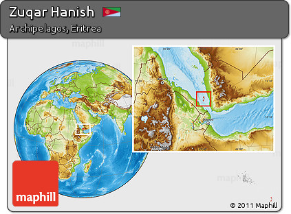 Physical Location Map of Zuqar Hanish, highlighted parent region
